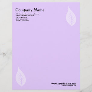 Papel Timbrado Folha Elegante - Roxo Claro