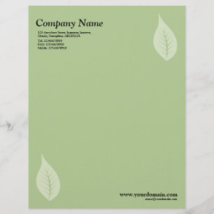 Papel Timbrado Folha Elegante - Verde (Felt)