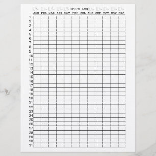 Papel Timbrado Folhas de Log de Etapas Diárias para Meses do Ano