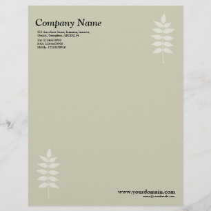 Papel Timbrado Folhas Elegantes - Bege Quente