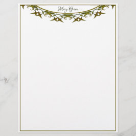 Papel Timbrado Folhas luxuosas de aquarela