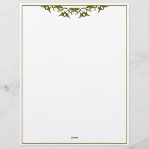 Papel Timbrado Folhas verdes elegantes