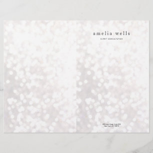 Papel Timbrado Folheto Bi-Dobragem de Bokeh Branco