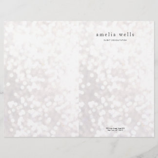 Papel Timbrado Folheto Bi-Dobragem de Bokeh Branco