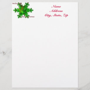 Papel Timbrado Foliage Felry Christmas Letterhead