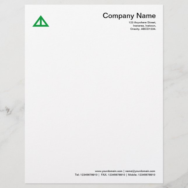 Papel Timbrado Forma Triangular 02 - Verde de Grama (Frente)