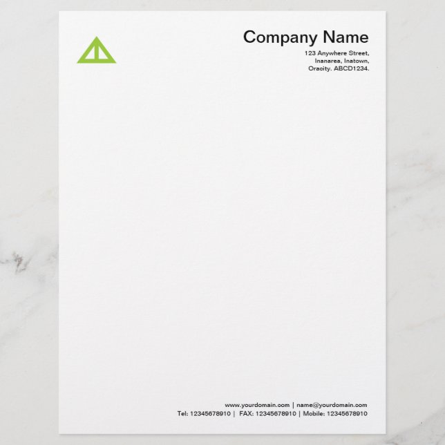 Papel Timbrado Forma Triangular 02 - Verde marciano (Frente)