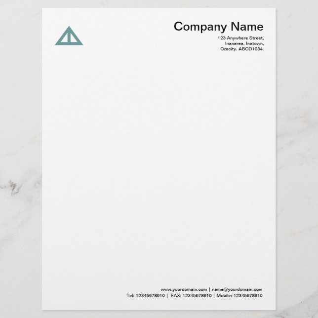 Papel Timbrado Forma triangular 02 - Verde oceânico (Frente)