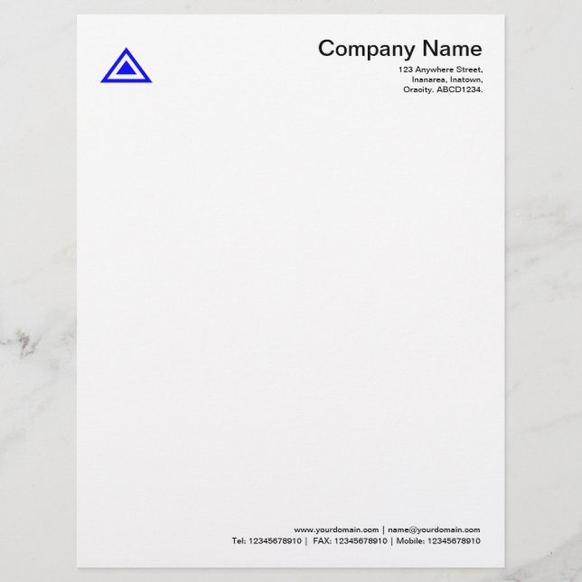 Papel Timbrado Forma Triangular - Azul (Frente)