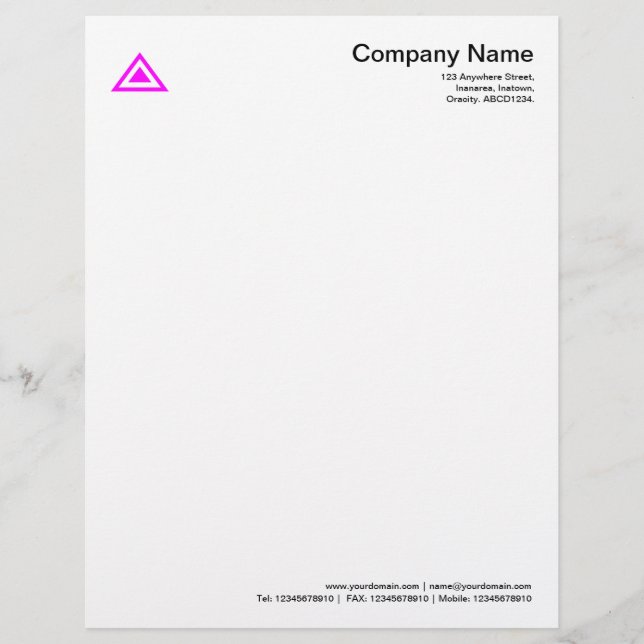 Papel Timbrado Forma Triangular - Magenta (Frente)