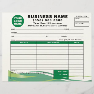 Papel Timbrado Formulário de Serviço de Cotação de Recibo de Vend