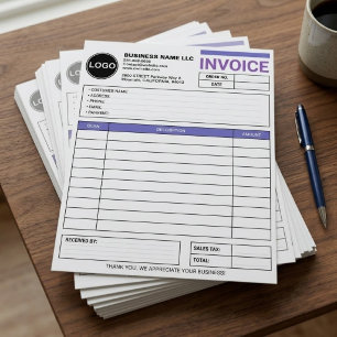 Papel Timbrado Formulários de fatura de vendas para grandes empre