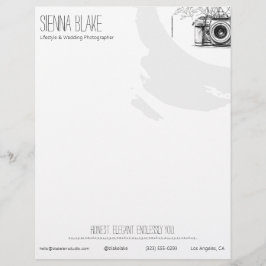 Papel Timbrado Fotógrafo de Casamento QR Estilo de Vida Câmera Bo