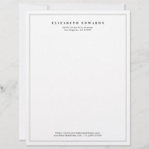 Papel Timbrado Fronteira Dupla Simples Elegante Minimalista
