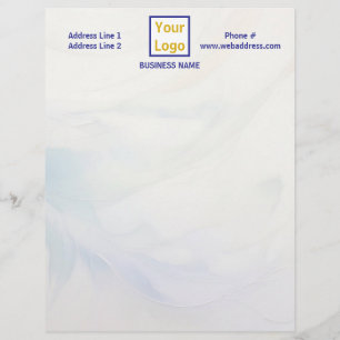 Papel Timbrado Fumaça Branca e Azul Gélido