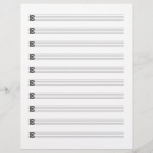 Papel Timbrado Funcionarios Manuscrito de Música do Alto Clef Vio