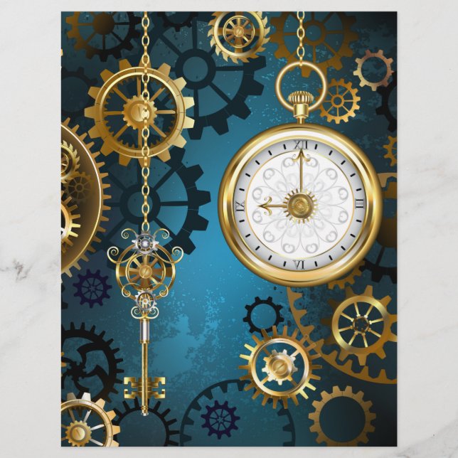 Papel Timbrado Fundo de tartaruga com engrenagens (Frente)