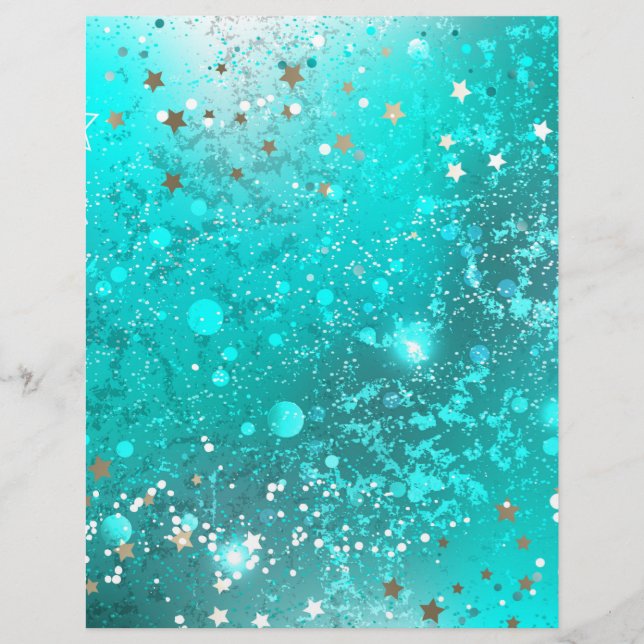 Papel Timbrado Fundo do Mint Turquoise Foil (Frente)
