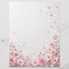 Papel Timbrado Fundo floral para uma letra em papel, para Valenti