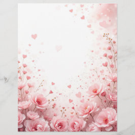 Papel Timbrado Fundo floral para uma letra em papel, para Valenti