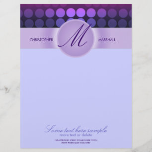 Papel Timbrado Funky Purple Disco Lights stationery Lethead