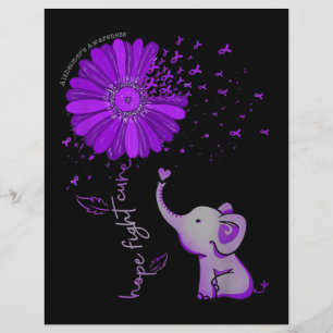 Papel Timbrado Fúria Roxa do Elefante Corajoso Alzheimer