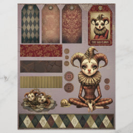 Papel Timbrado Fussy Cut Elements - Melancholoc Harlequin