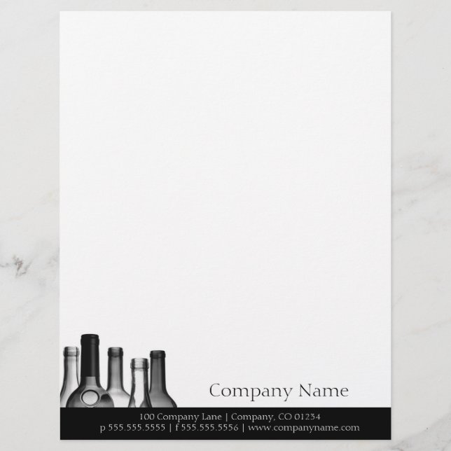 Papel Timbrado Garrafas De Vinho (Frente)