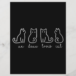 Papel Timbrado Gatinho francês Abstrato Un Deux Trois Cat