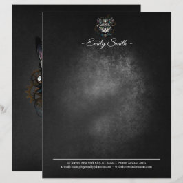 Papel Timbrado Gato de galinha bonito com relógios e marchas.