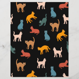 Papel Timbrado Gatos no preto
