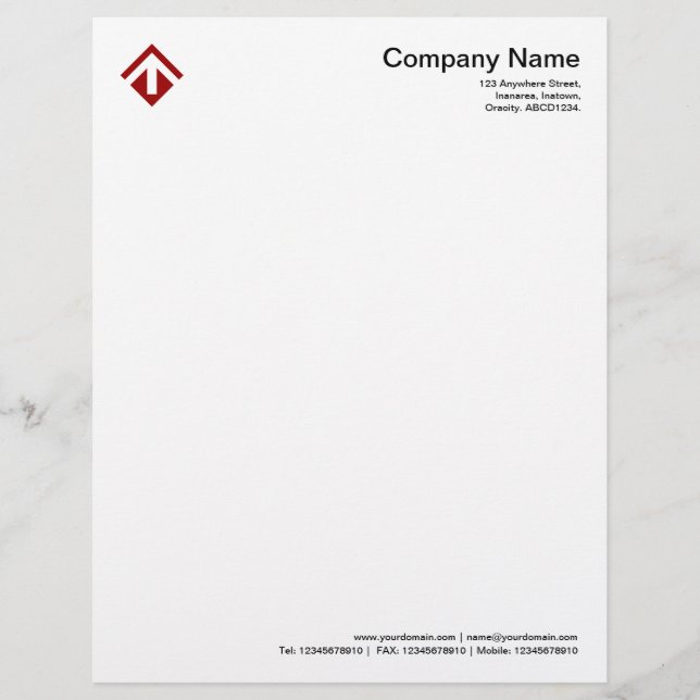 Papel Timbrado Geométrico 03 - Ruby Red (Frente)