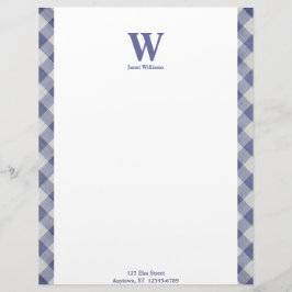 Papel Timbrado Gingham Monograma Letterhead