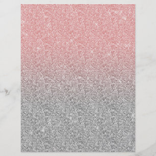 Papel Timbrado Girly Rosa Dourada Silver Glitter Design