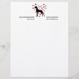 Papel Timbrado Grande Dane Estrelas e Diversão 