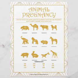 Papel Timbrado Gravidez Animal [Linhas de Ouro]