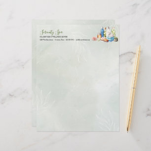 Papel Timbrado Green Watercolor Day Spa and Wellness (Spa e bem-e