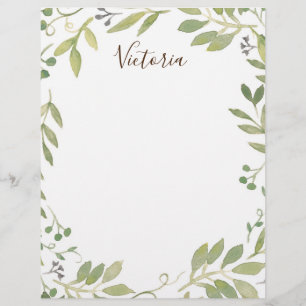 Papel Timbrado Greenery Letterhead