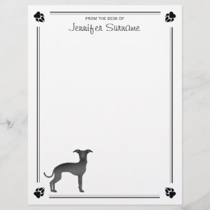 Papel Timbrado Greyhound Italiano Preto Com Peças E Texto Persona