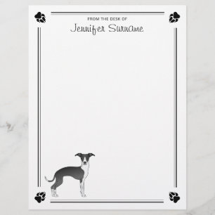 Papel Timbrado Greyhound Italiano Preto E Branco Com Pistas E Tex