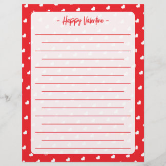 Papel Timbrado Hearts Happy Valentine’s Day Modern Love Pattern