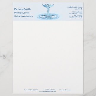 Papel Timbrado Hermes Rod Blue Caduceus Água Esfrega Medicina