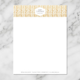 Papel Timbrado HERRINGBONE Dourado / TRABALHO DE ARTE CHEVRON Let