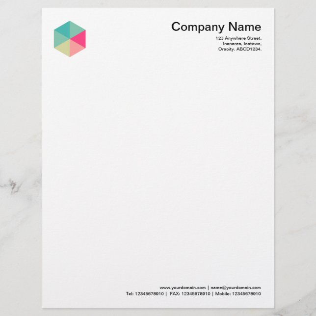Papel Timbrado Hexágono a cores 02 (Frente)