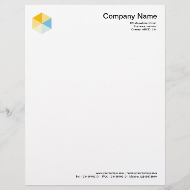 Papel Timbrado Hexágono a cores 03 (Frente)