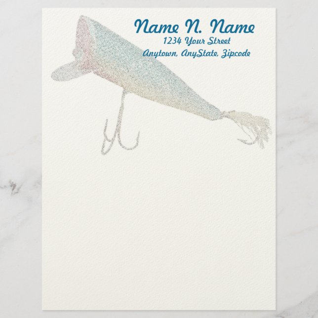 Papel Timbrado Hickey Do Beachcomber Lure Letterhead Antiquada (Frente)