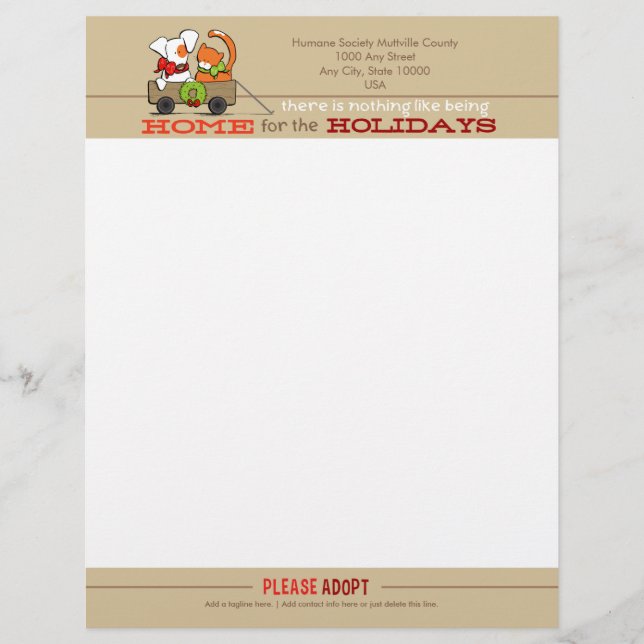 Papel Timbrado Holidays Domésticos Patch Rusty Papel Carta Natal (Frente)