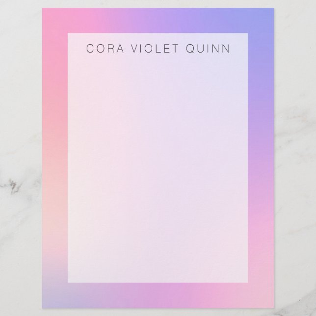 Papel Timbrado Holographic Ombre Letterhead (Frente)