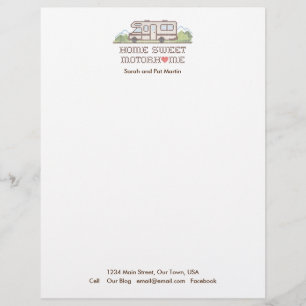 Papel Timbrado Home Sweet Motor Home Letterhead