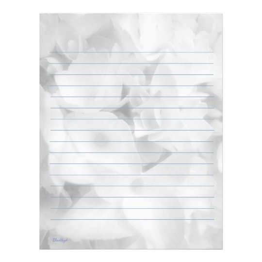 Papel Timbrado Hydrangea branco cabeçalho alinhado 